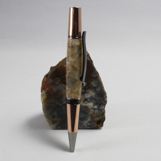 Pink Lady Plume Agate Pen